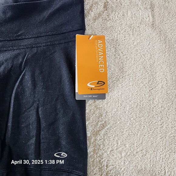 Champion Duo Dry Max Women's Large Ebony Stretch Shorts Booty Shorts 5" Inseam - Picture 2 of 10